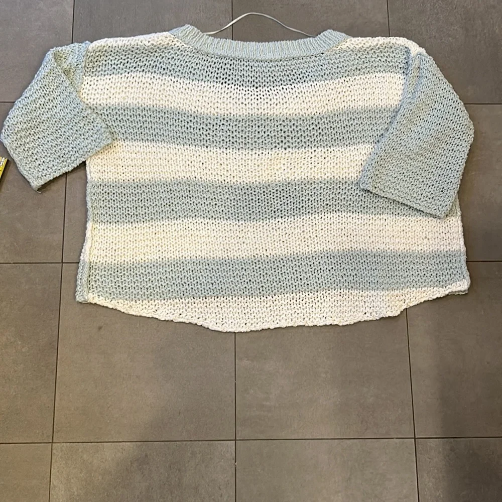 Free People Loose Fitting Crocheted Sweater